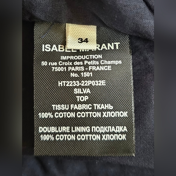 Isabel Marant Étoile Silva Floral Puff Sleeve Top NWT - Picture 10 of 10